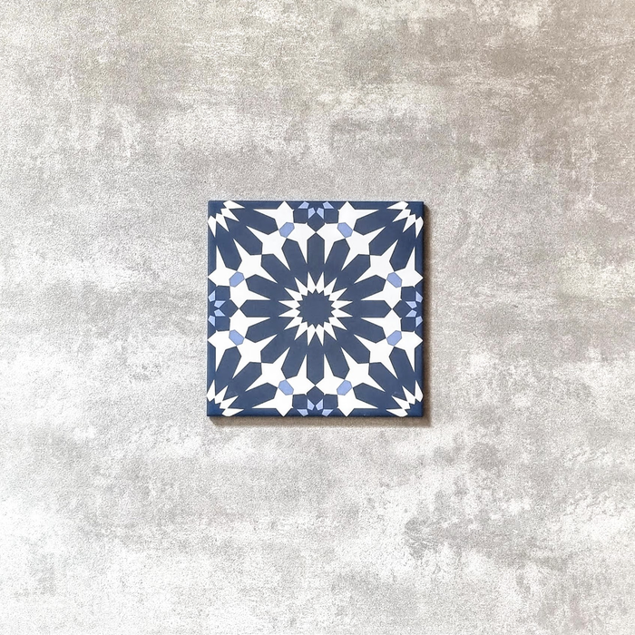 Fez Federal Blue Moroccan Anti-Slip Tiles 20cm x 20cm