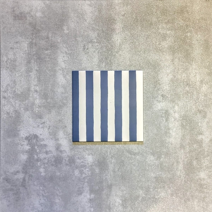 Pinstripes Blue Porcelain Anti-Slip 20cm x 20cm