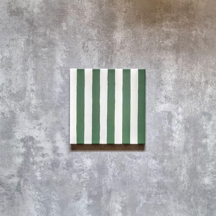 Pinstripes Green Porcelain Anti-Slip 20cm x 20cm