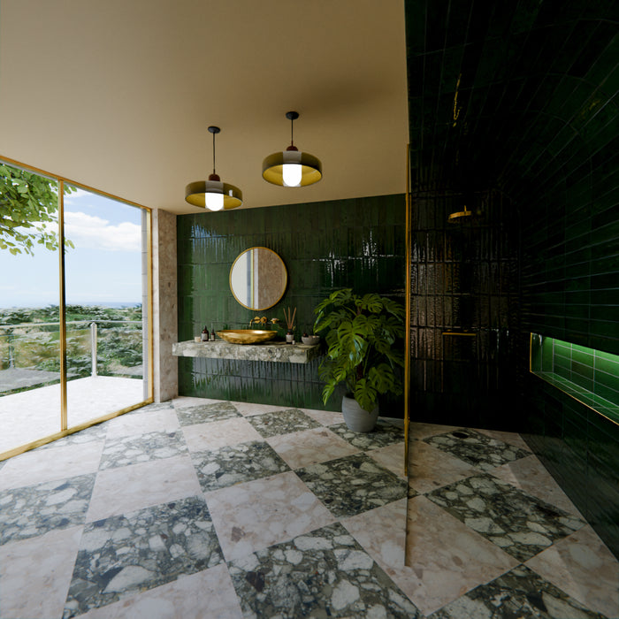 Venezianisch Elfenbein Matt | Terrazzofliese | 60cm x 60cm