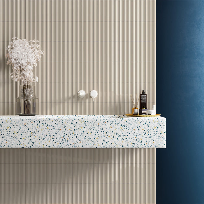 Galerie DEKOR Beige Carrelage mural brillant 5cm x 20cm