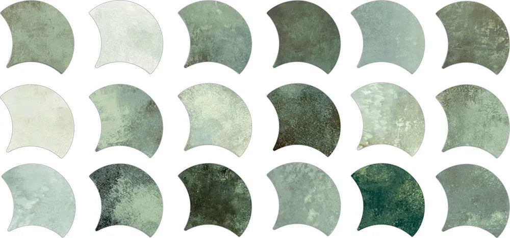 CELÁ VZORKA DLAŽBY Mušľa svätého Jakuba | Oceán | Rybie šupiny Marocké | Nástenné dlaždice