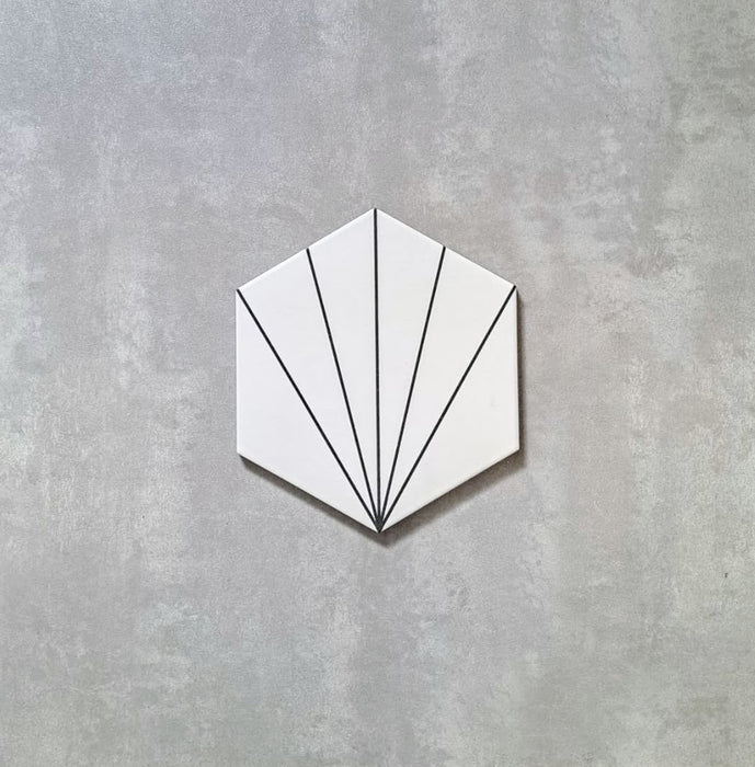 Astra Hexagon Schwarz & Weiß 22cm x 25cm