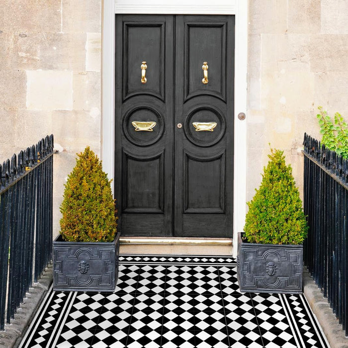 Manor MINI Monochrom Schwarz & Weiß Bordürenecke 15cm x 15cm