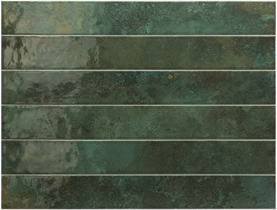 MUESTRA DE AZULEJO COMPLETA Maldivas Verde Ladrillo Brillante | 5cm x 40cm