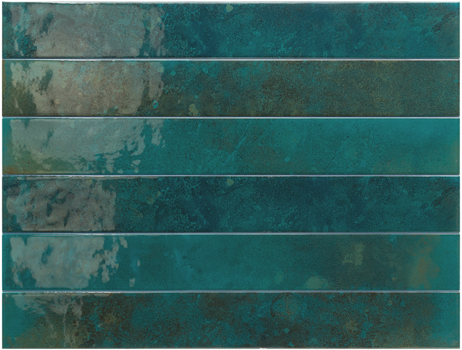 MUESTRA DE AZULEJO COMPLETA Maldivas Azul Pavo Ladrillo Brillante | 5cm x 40cm