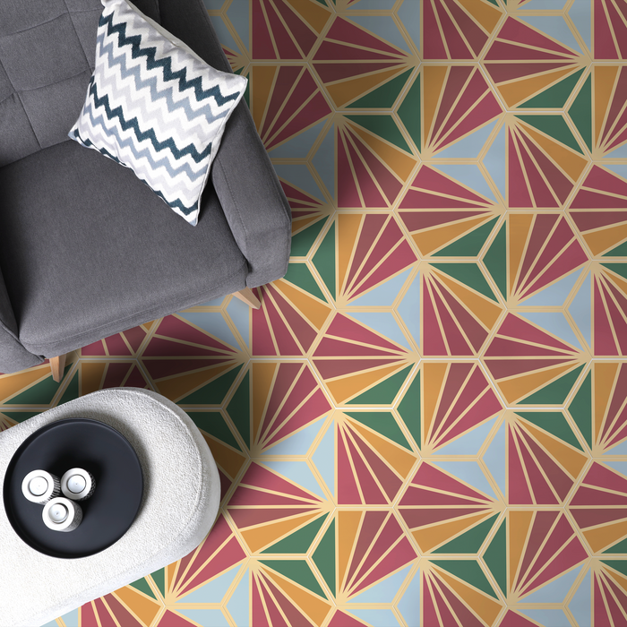 Rainbow Gold Colours Hexagon Tiles