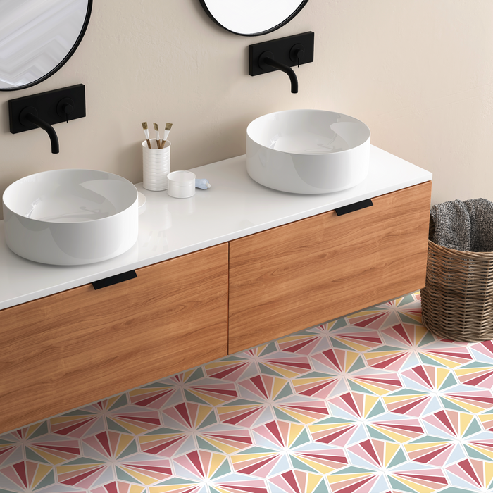 Rainbow Colours Hexagon Tiles