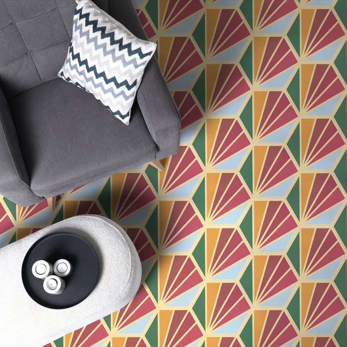 Rainbow Gold Colours Hexagon Tiles