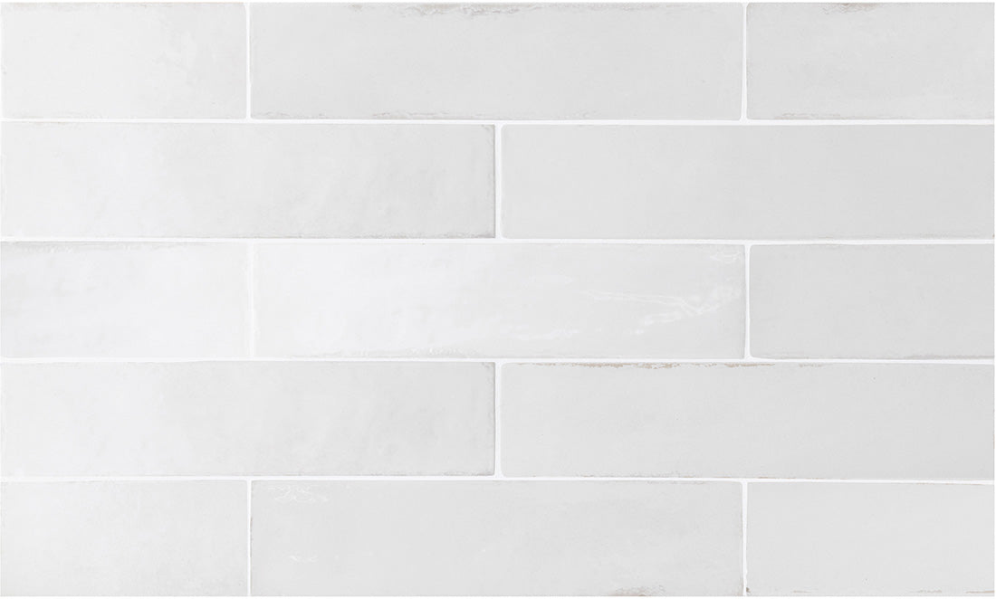 CELÝ VZOREK DLAŽDICE Nomadin Brick bílá průmyslový styl nástěnná dlaždice 6 cm x 24,6 cm