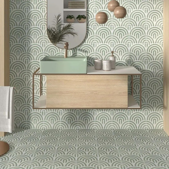 Chouette salvei-rohelised dekoratiivkaared seintele ja põrandale 20 cm x 20 cm