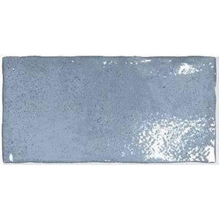 Dordogne Ash Blue Rustic Glossy Wall Tiles 7.5cm x 15cm