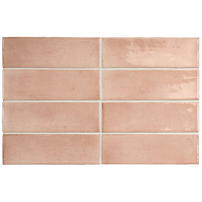 MUESTRA COMPLETA DE AZULEJO Atlas Rosa Mini Brick | azulejo brillante | 5cm x 15cm