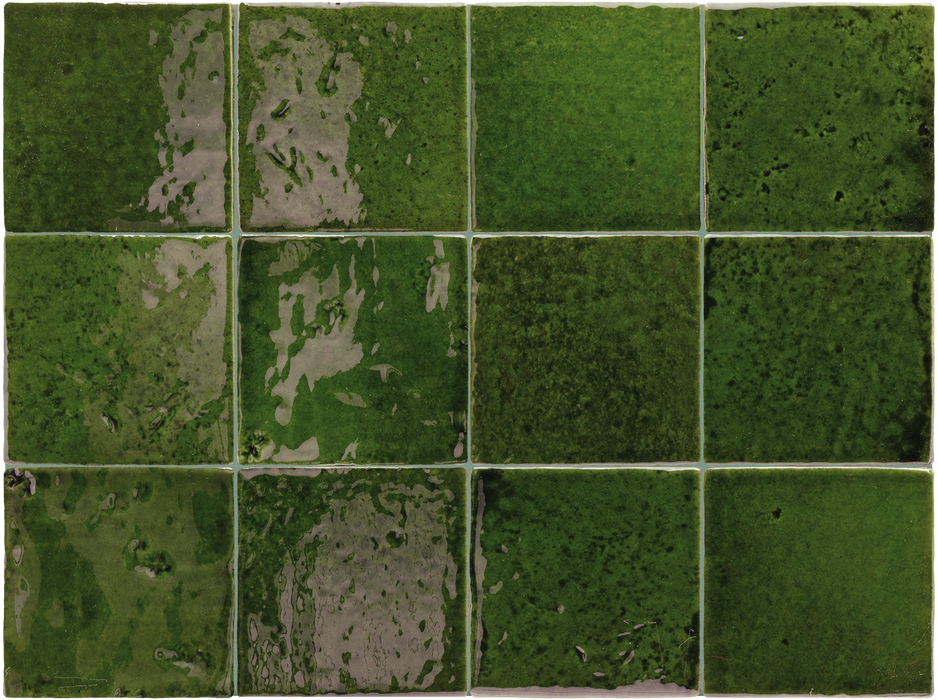 GANZE FLIESENPROBE Bora Bora Quadrat Turmalin Grün | 10cm x 10cm