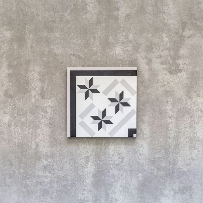 MUESTRA COMPLETA DE AZULEJOS Canterbury Stern Esquina de borde 20 x 20cm