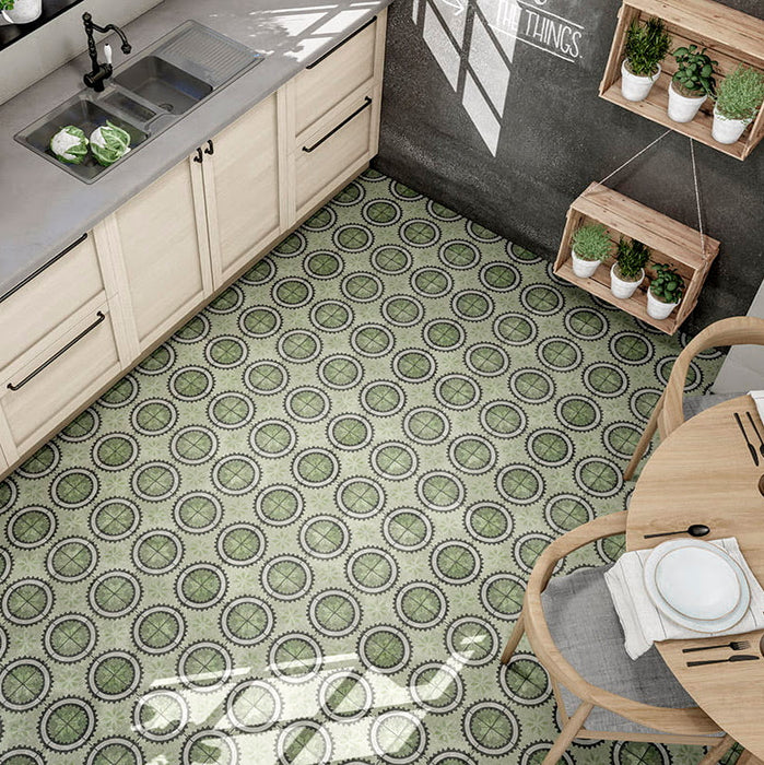 Chouette Salbeigrün dekorativní kruhy nástěnné a podlahové dlaždice 20 x 20 cm