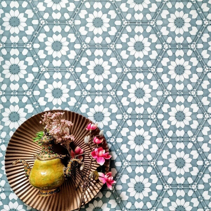 Medina Soft Blue | Hexagonal Tile | 18.7cm x 21.6cm