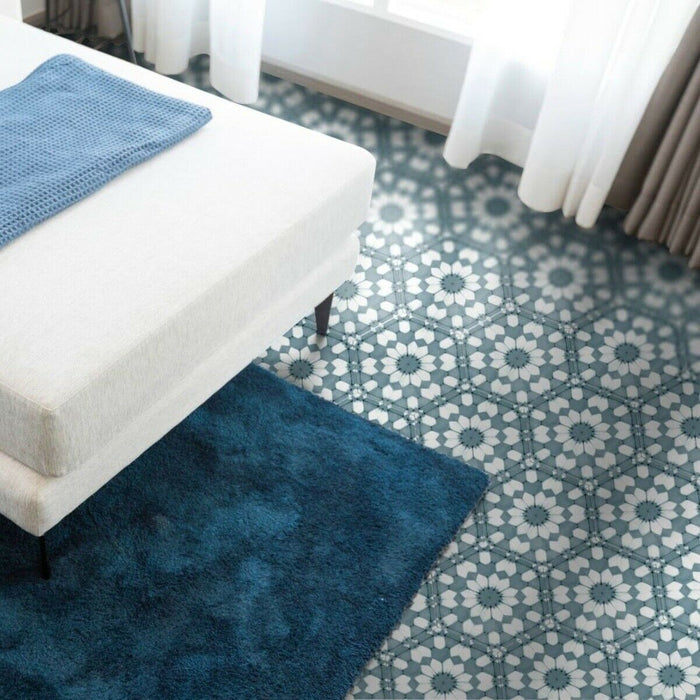 Medina Soft Blue | Hexagonal Tile | 18.7cm x 21.6cm