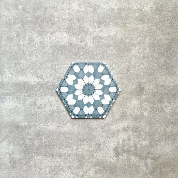 Medina Soft Blue | Hexagonal Tile | 18.7cm x 21.6cm