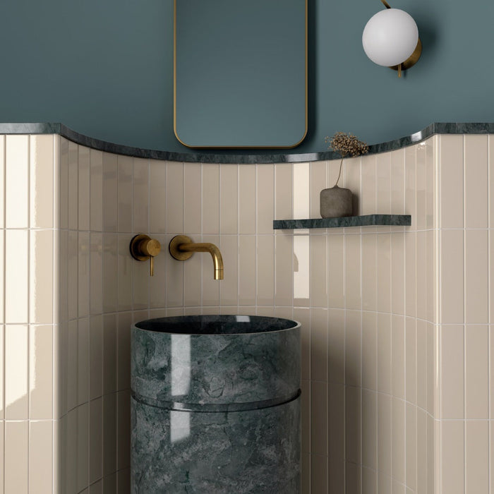 Gallery Beige Glänzende Wandfliese 5cm x 20cm