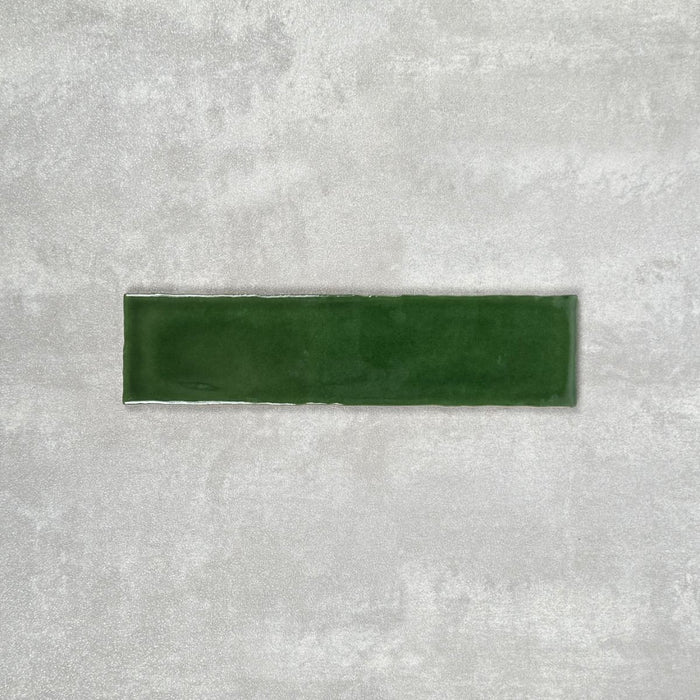 GANZE FLIESENPROBE Hütte Fliese | Glänzendes Viktorianisches Grün | 7,5cm x 30cm