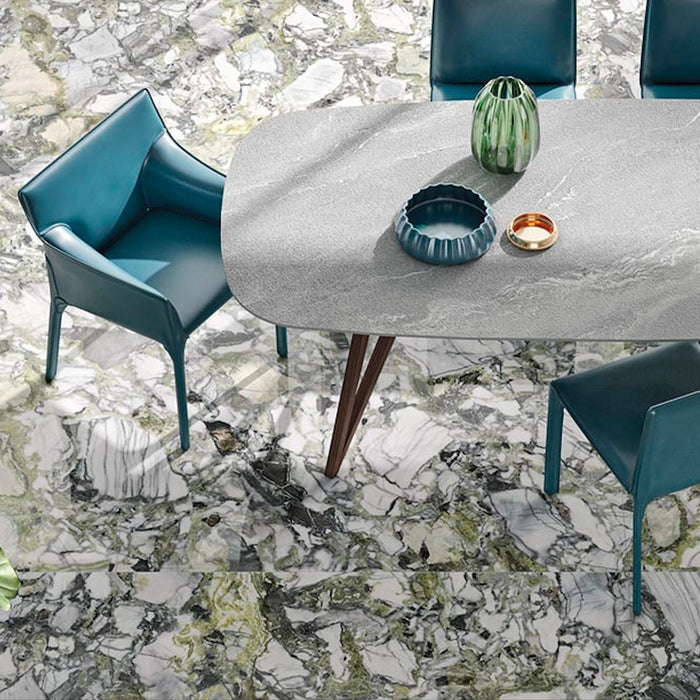 Wertvoll Grün Glänzend 60cm x 120cm