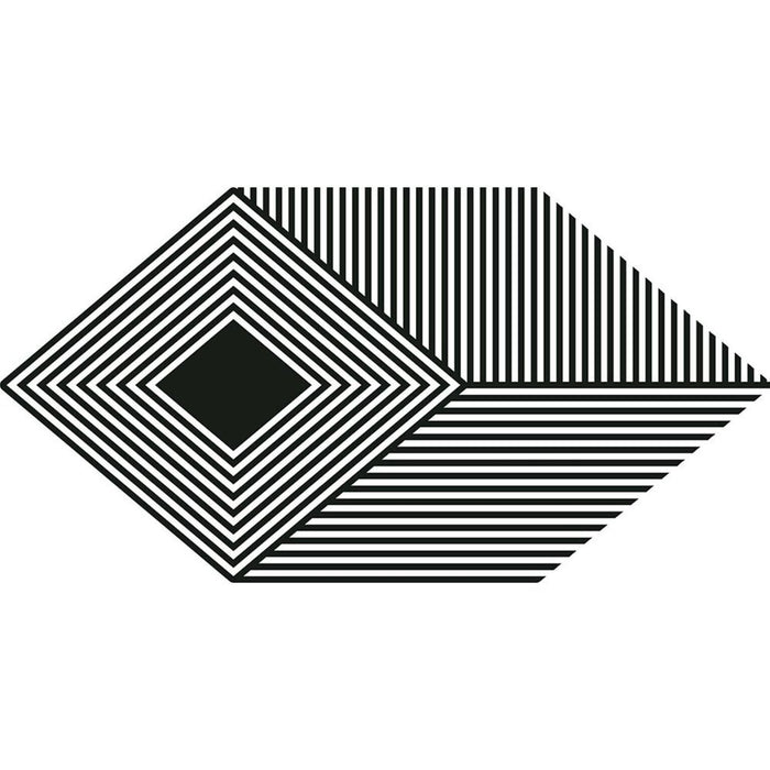 Kayak Fliesen | Schwarz & Weiß | Hexagon Fliesen | 17cm x 33cm