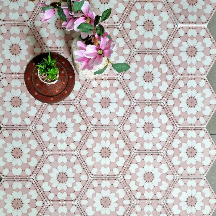 Medina Rosa | Hexagonal tile | 18.7cm x 21.6cm