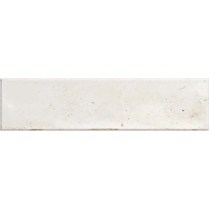 Elazar Brick Pearl White Glossy Wall Tiles 6cm x 25cm