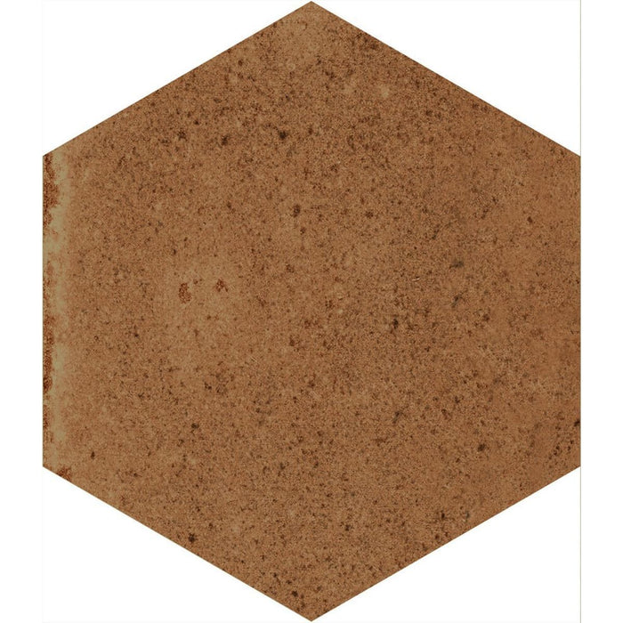 Elazar Hexagon Ochre Glossy Porcelain Wall and Floor Tiles 11.8cm x 10.2cm