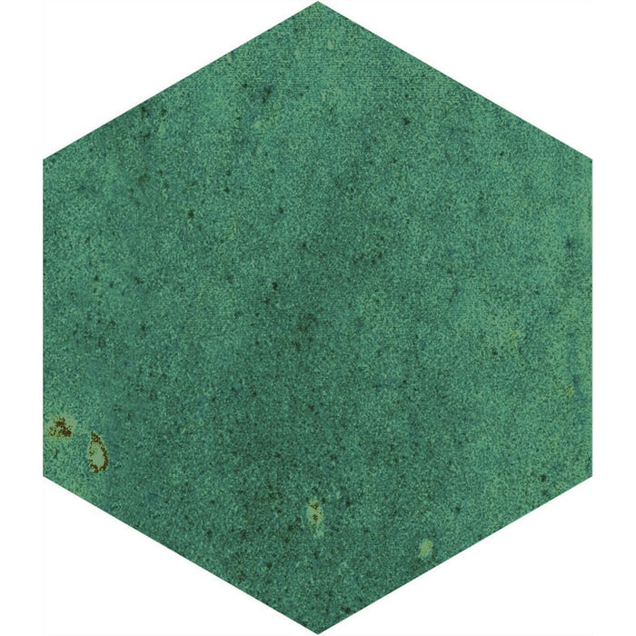 Elazar Hexagon Olivgrün glänzende Wand- und Bodenfliesen aus Porzellan, 11,8 cm x 10,2 cm