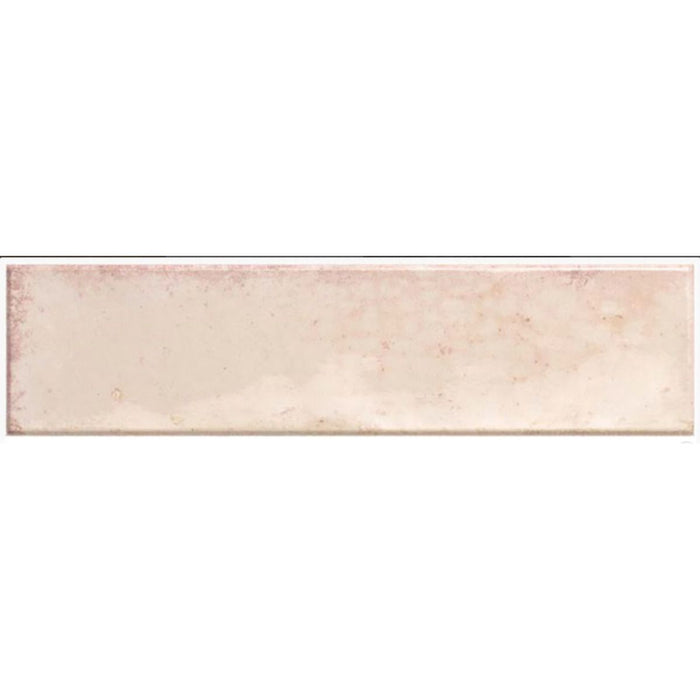 Elazar Brick Pink Glossy Wall Tiles 6cm x 25cm