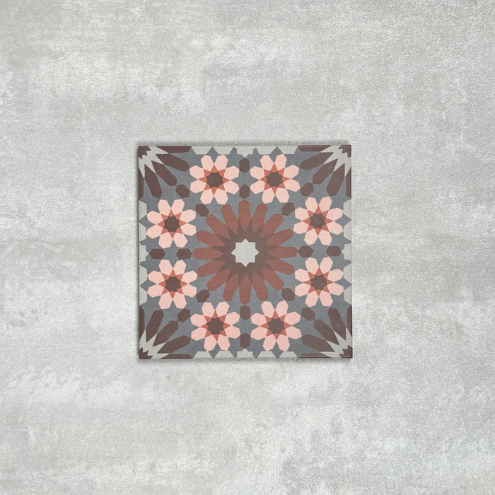 GANZE FLIESENPROBE Fez Rosso Marokkanische Fliese 20cm x 20cm