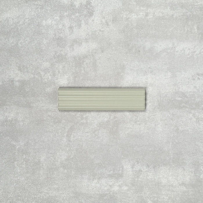 GANZE FLIESENPROBE Gallery Rainfarn Grün DEKOR Matt Wandfliese 5cm x 20cm