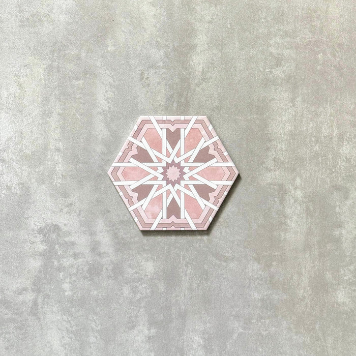 FULL TILE SAMPLE Hormuz Moroccan Rose Pattern Hexagon