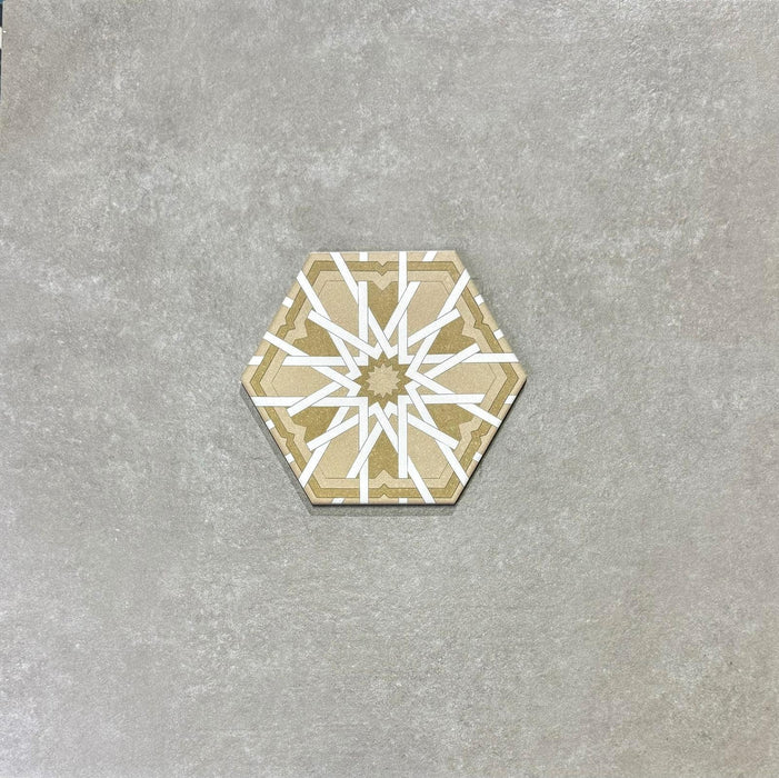 FULL TILE SAMPLE Hormuz Moroccan Vintage Gold Pattern Hexagon