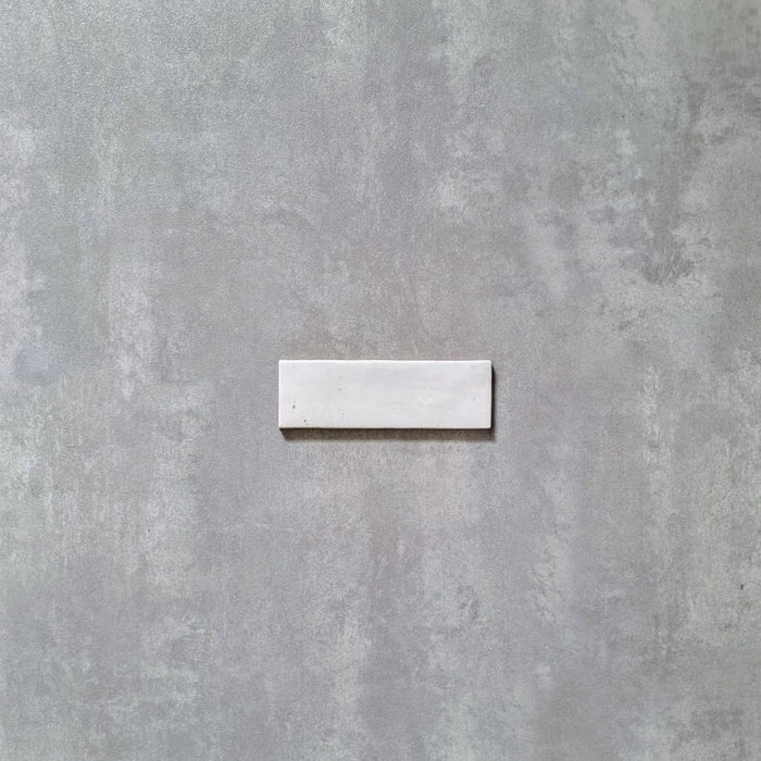 MUESTRA COMPLETA DE AZULEJO Saigon Brick Blanco azulejo de pared brillante 5,1 cm x 16,1 cm