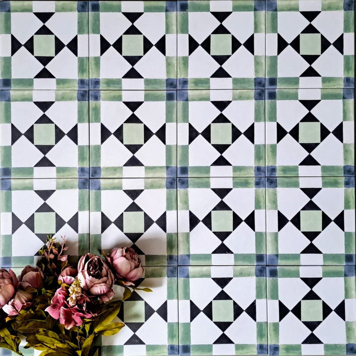 Ravello Green | 20cm x 20cm | Moroccan Tile | Green Tile