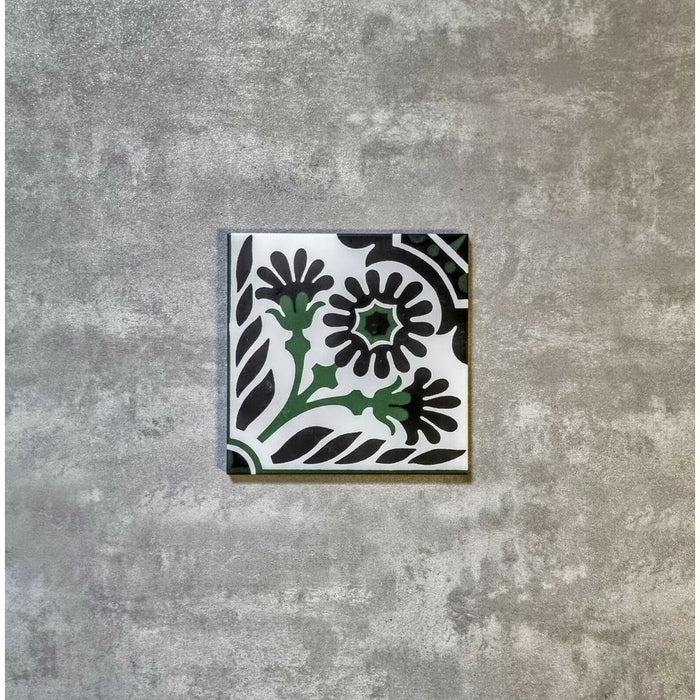 Jardin Black Rose | 20cm X 20cm | Moroccan Tile | Porcelain Format