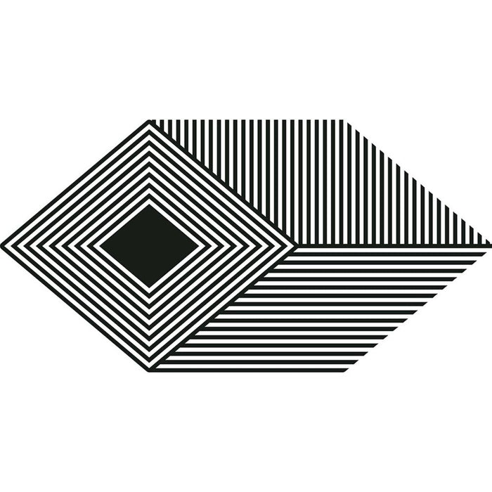 GANZE PRÓBKA PŁYTEK Kayak  | Czarny i Biały | Sześciokąt | 17cm x 33cm