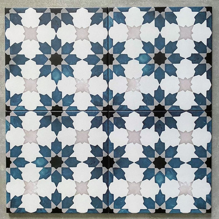 Madeira River Tile Blue Moroccan Tiles Wall & Floor Tiles 20cm x 20cm