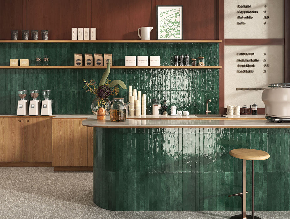 Maldyvai Žalia Plytelė blizgi | 5cm x 40cm