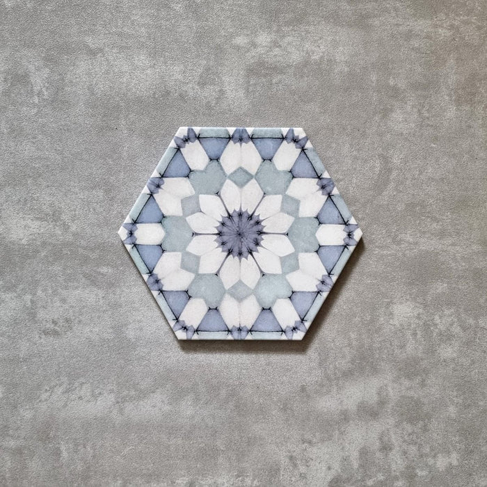 Medina Frost Blue | Hexagonal Tile | 18.7cm x 21.6cm