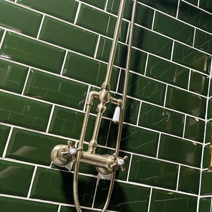 Brooklyn Mini kaldus läikiv roheline tellis 7.5cm x 15cm