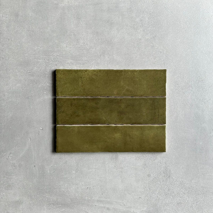 Nireobi Tile | Gloss Olive Green | 7.5cm x 30cm