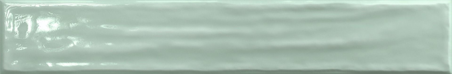 GANZE FLIESENPROBE Pastellfliese | Glanz | BASIS | Farngrün | 5cm x 30cm