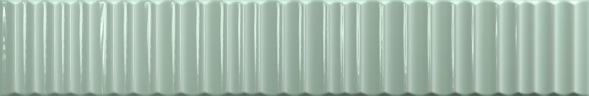 GANZE FLIESENPROBE Pastellfliese | Glanz | DEKOR | Farngrün | 5cm x 30cm