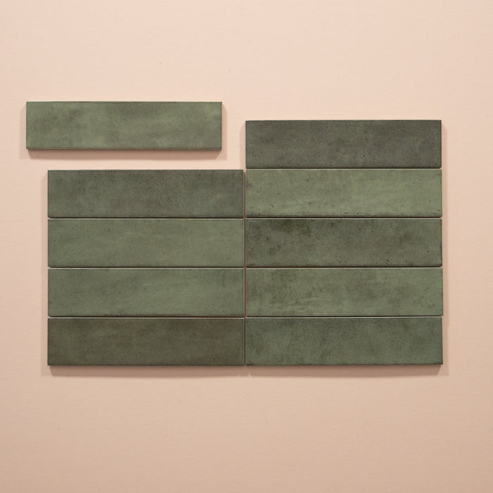 Nomadin Brick Salbeigrün Industriestil Wandfliese 6 cm x 24,6 cm