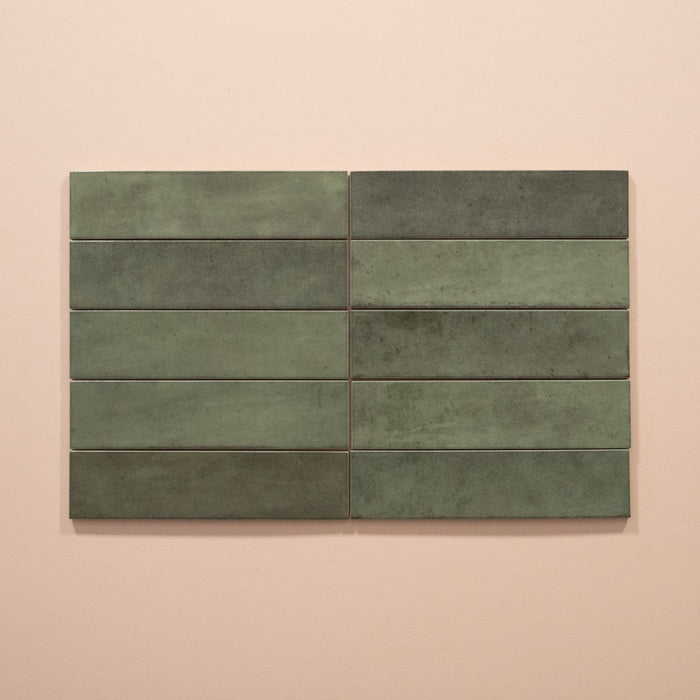 Nomadin Brick Salbeigrün Industriestil Wandfliese 6 cm x 24,6 cm