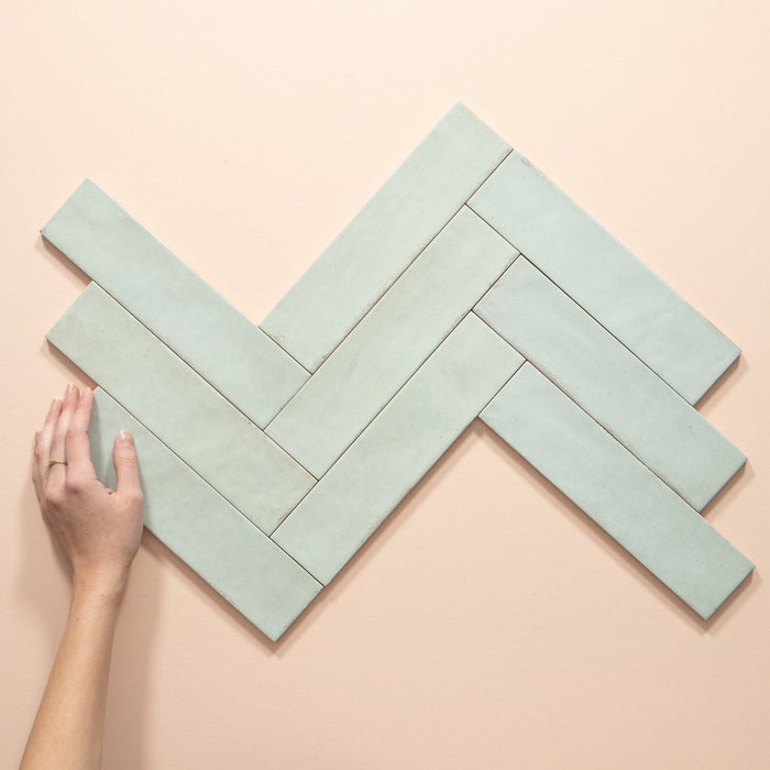 Nomadin Brick Mintgrün Industriestil Wandfliese 6 cm x 24,6 cm